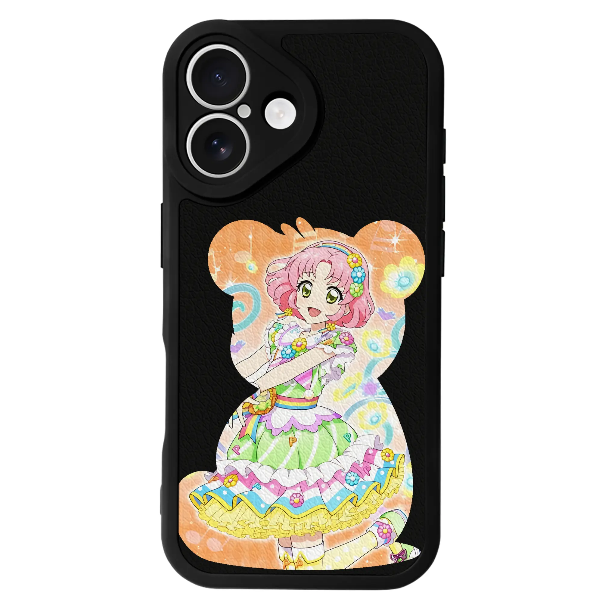 アイカツ グッズ 北大路 さくら - IPhone 16シリーズ対応 ・ シリコンスマホケース ・ レザー調 ・ 高精度フィット ・ 耐衝撃 ・ ワイヤレス充電対応 ・ 精密カット